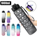 W21 BPA Free Motivational 32OZ Plastic Sports Water Jug Outdoor 1L Fitness Water Bottle Custom Logo Sports Plastic Water Bottle