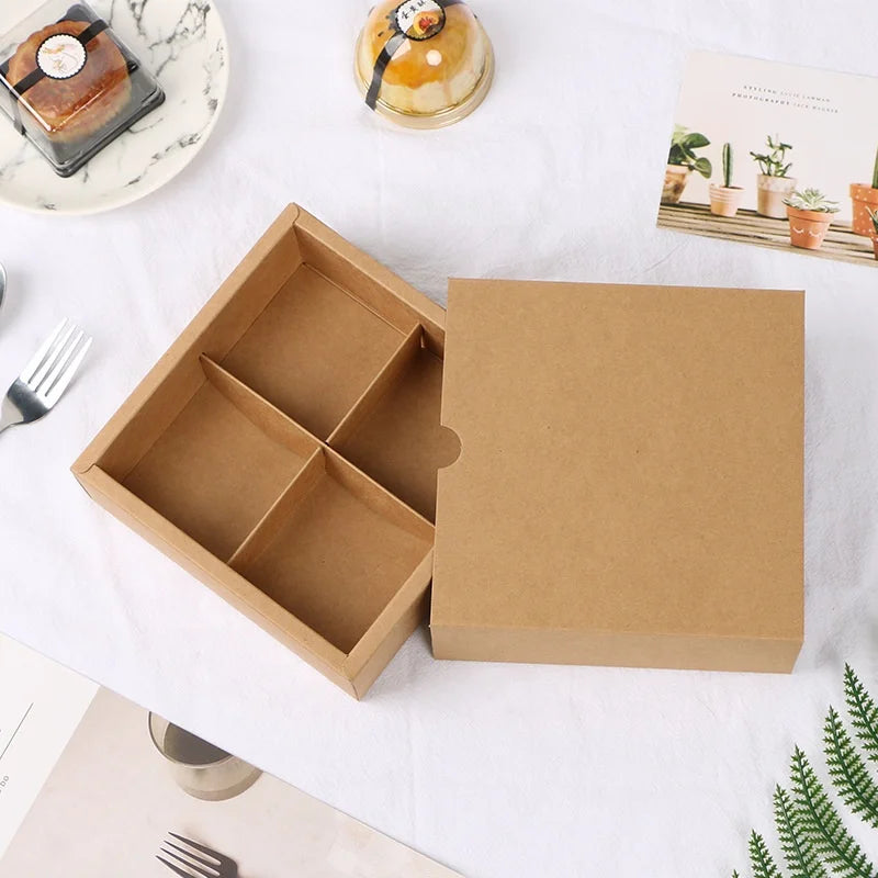 Wholesale Disposable Custom Kraft Take Away Paper Cup clear Window Cake Box Packaging