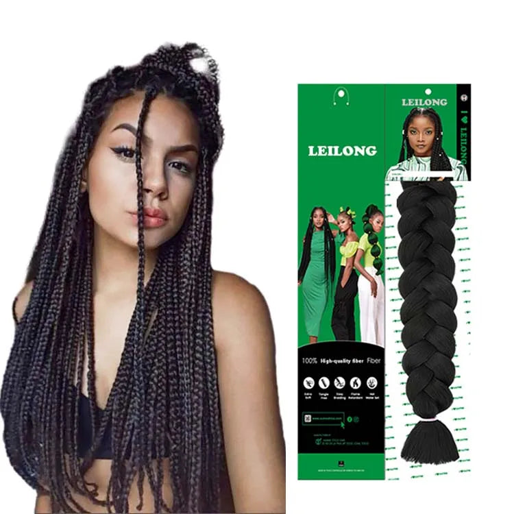 Wholesale Pre Stretched Jumbo Braiding Hair Synthetic Hair Yaki Texture 82inch 165g Wicks for African Braids