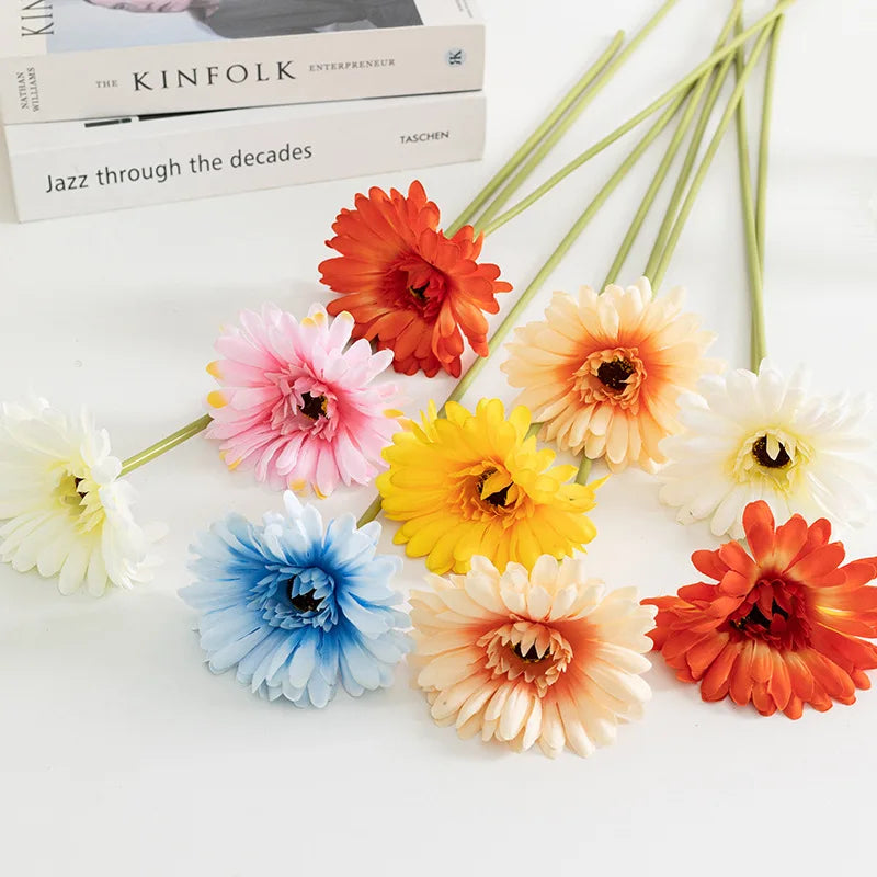 Wholesale Artificial  Gerbera  Daisy Flowers for Wedding Home Decoration Flower Arrangement Materials