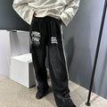 Hip Hop Stripe Trousers Flared Sweats Pants Men Custom Logo Vintage Acid Wash Striped Baggy Sweatpants
