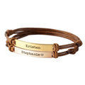 Delicate Engraved Bar Bracelet Personalized Cord Jewelry Gift for Couples and Friends Fashionable Charm Bracelet