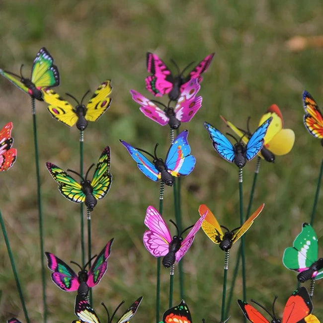 Promotion Gift Metal Butterfly Garden Stakes Home Garden Ornaments Weather Resistant Personalized