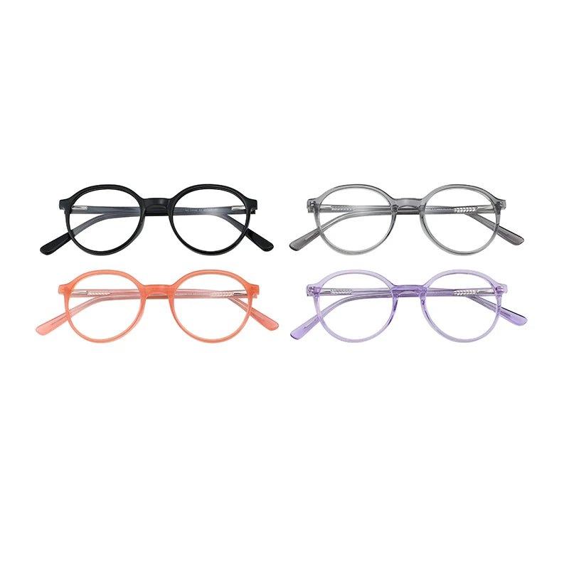 Vintage Retro Acetate Frame Round Eyewear Reading Eyeglasses Anti Blue Light Blocking Optical Acetate Glasses