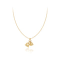 Moge Jewelry Girls Stainless Steel Plating 18K Gold Lily Bells Flowers Beautiful Plants Bell Necklace for Christmas Gift