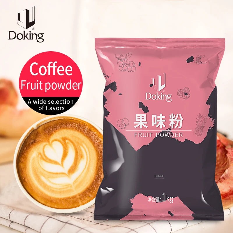 Doking Wholesale Variety Fruit Flavor Powder Instant Beverage Ingredients for Bubble Milk Tea Smoothies and Slush