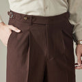 ODM/OEM Men's High Quality Casual Italian Style Naples Spring Breathable Straight Pants Foam Gauze Clothing