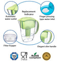 Healthy Life Alkaline Water Pitcher Long Lasting Water Filter Pitcher With Multi-Stage Filtration System Reduce Chlorine