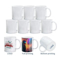 Auplex 350 ml Cup Mug with logo Super White Ceramic Coffee Mug Latte Mug logo