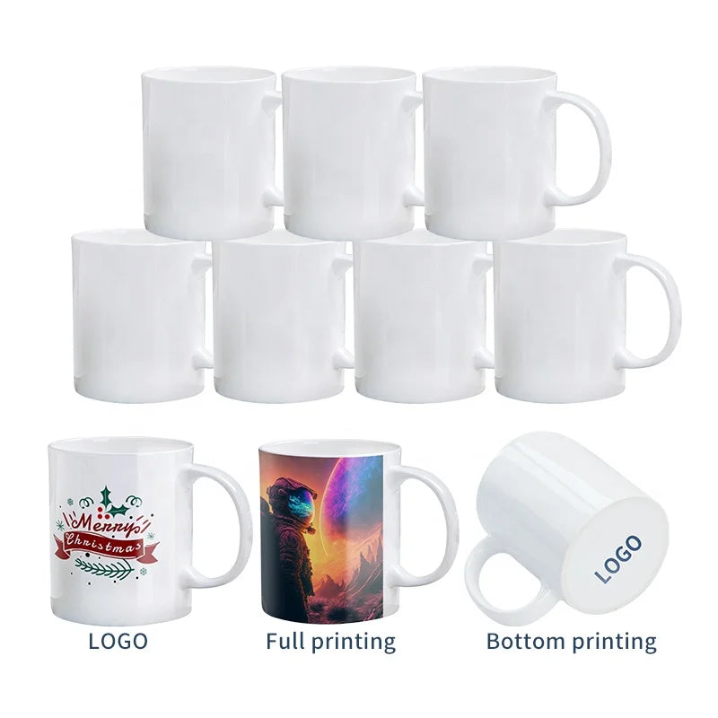 Auplex 350 ml Cup Mug with logo Super White Ceramic Coffee Mug Latte Mug logo