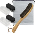 Cowboy Hat Brush Cleaning Kit with Horse Hair Wood Brush and Cleaning Sponge Eco-Friendly Portable Handheld for Hat Cleaning