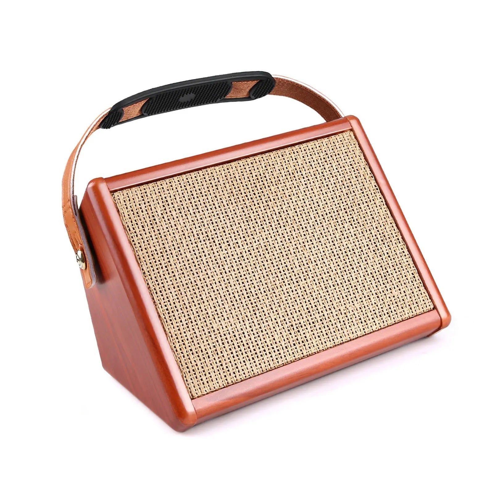 AC-15 15W Portable Acoustic Guitar Amplifier Amp BT Speaker with Microphone Input Supports Volume Bass Treble Control Reverb Eff