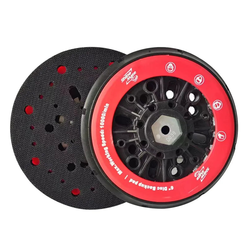 Shine Mate 150mm 6\" Hook Loop Sander Backing Pad Abrasive Disc Replacement for Orbit Sanding Disc Power Tools Accessories