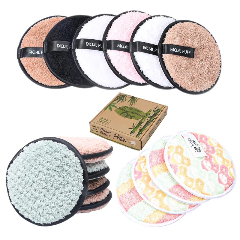 Reusable Organic Microfiber 3-Layer Soft Absorbent Eco-Friendly Face Makeup Remover Pads Daily Clean