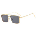 2023 New Fashion Unisex Chic Sunglasses Luxury Specs Branded Double Bridge Gradient Thick Square Metal Frame Sunglasses for Men