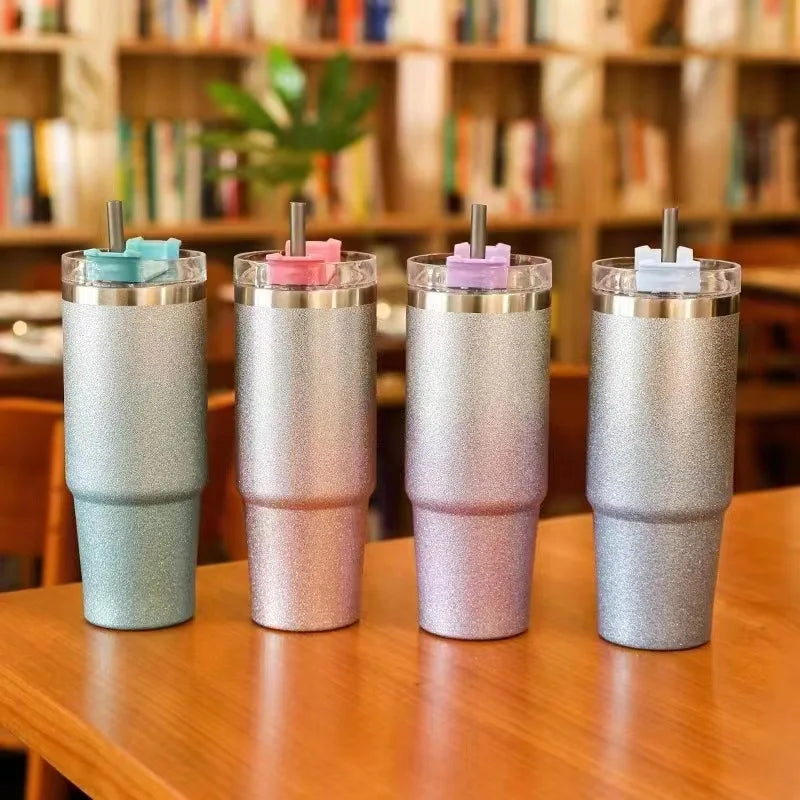 Popular 20oz 30oz Stainless Steel Straw 304 Double Layer Portable Heat Preservation Cup Coffee Car