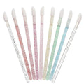 50pcs/bag Crystal Glitter Handle Lipstick Makeup Brush Disposable Lip Gloss Wand Applicator