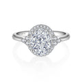 3CT Moissanite Women's Engagement Ring 925 Sterling Silver Rhodium Plated Halo Setting Ring Round Cut Moissanite Wedding Ring