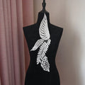 Wedding Leaf Ivory French Lace on Tulle Bridal Applique Embroidery by Pairs LT2601A