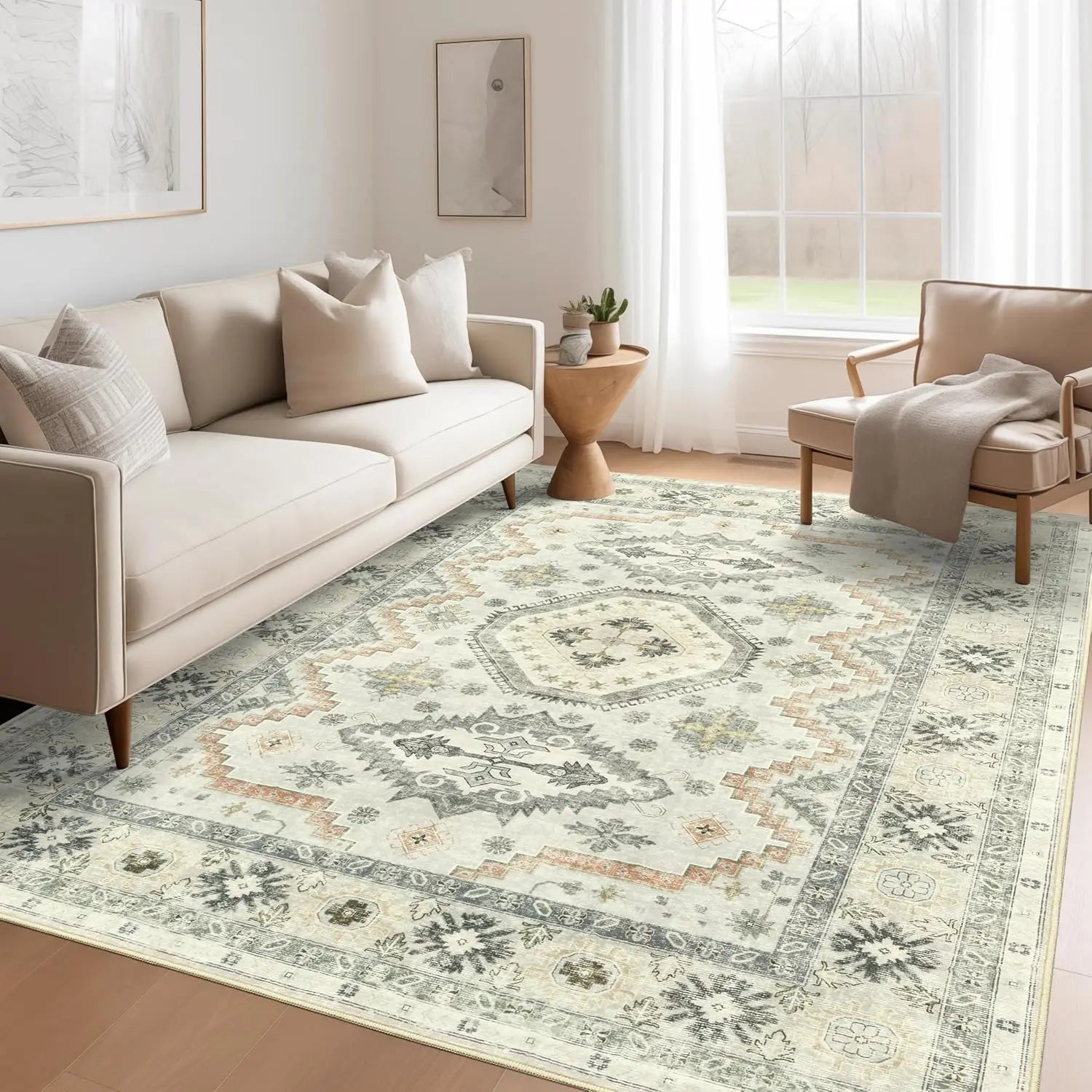 Light Luxury Carpet Bohemian Style Thickened Faux Cashmere Rug Living Room Decoration Large Area Rug Bedroom Bedside Fluffy Mat