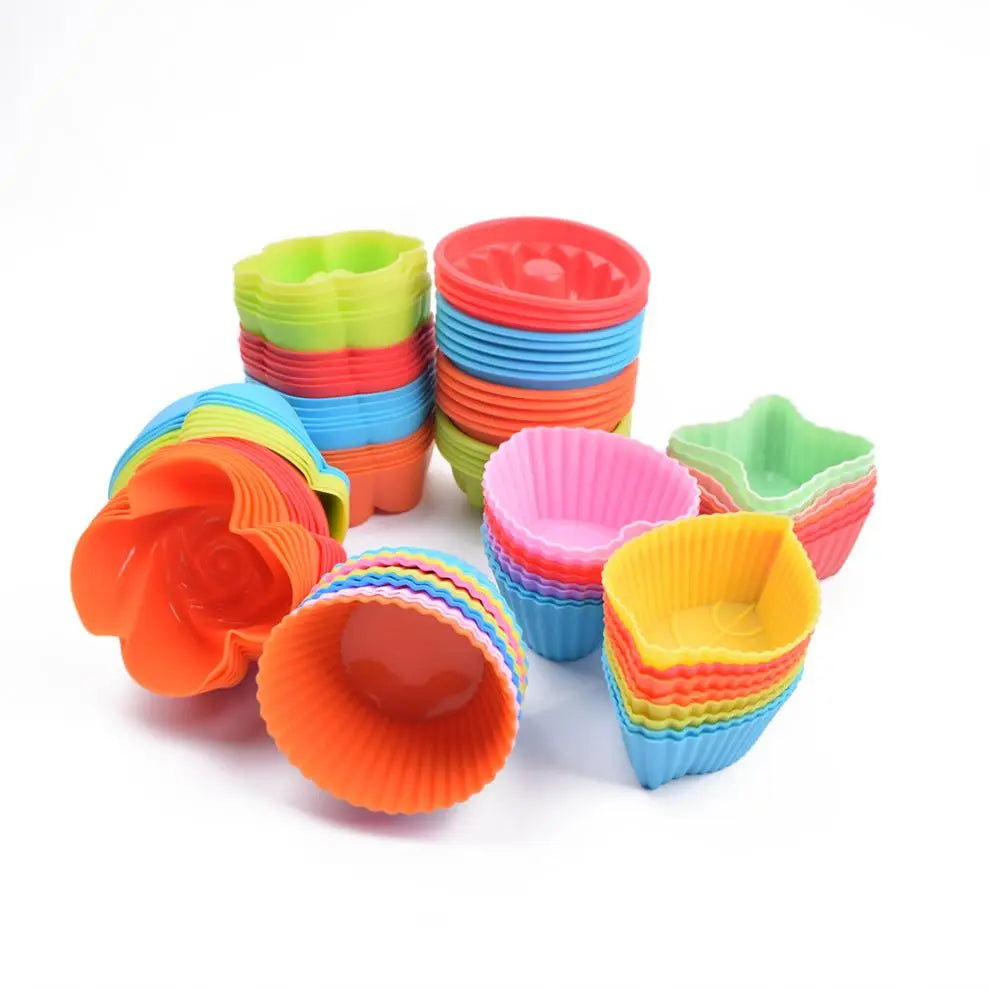 Reusable Homemade Mini Silicone Pastry Muffin Molds Cupcake Liners Baking Cups