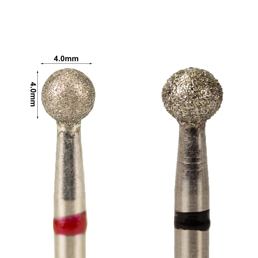 Ball Shape 4.0mm  F M Pedicure Manicure Clean Pre Efile Russian Diamond Cuticle Nail Bit for Electric Drill Milling Bur