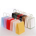 Stock Color Kraft Paper Bag Milk Tea Baking Takeaway Bag Clothing Gift Packaging Bag Advertising Handbag