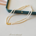 Dainty Jewelry 3-6mm Gold Filled Multilayer Pearl Bead Necklace Round Natural Freshwater Pearl Necklace