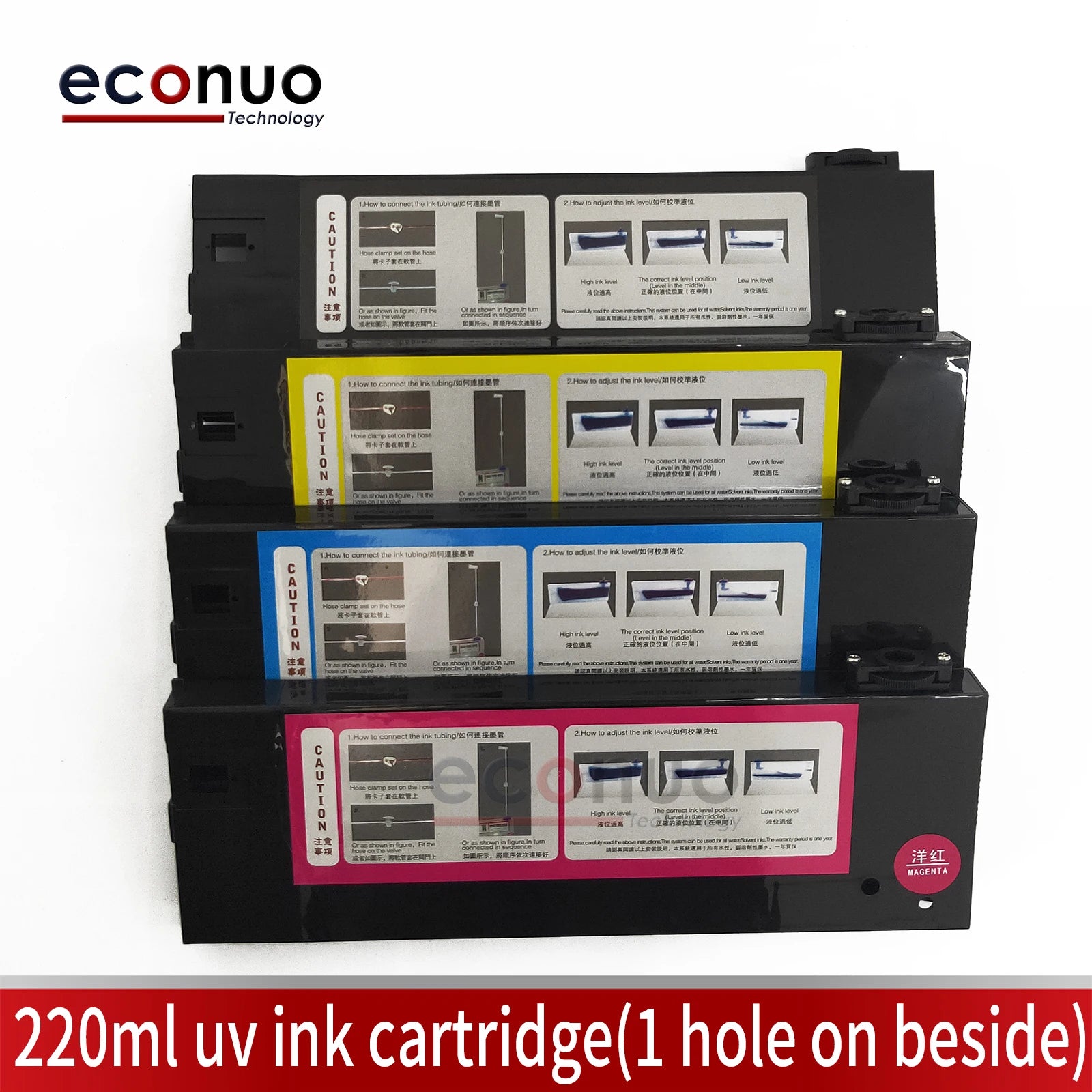 220ml UV Black Refill Ink Cartridge for Roland Mimaki Mutoh Refillable Ink Cartridges