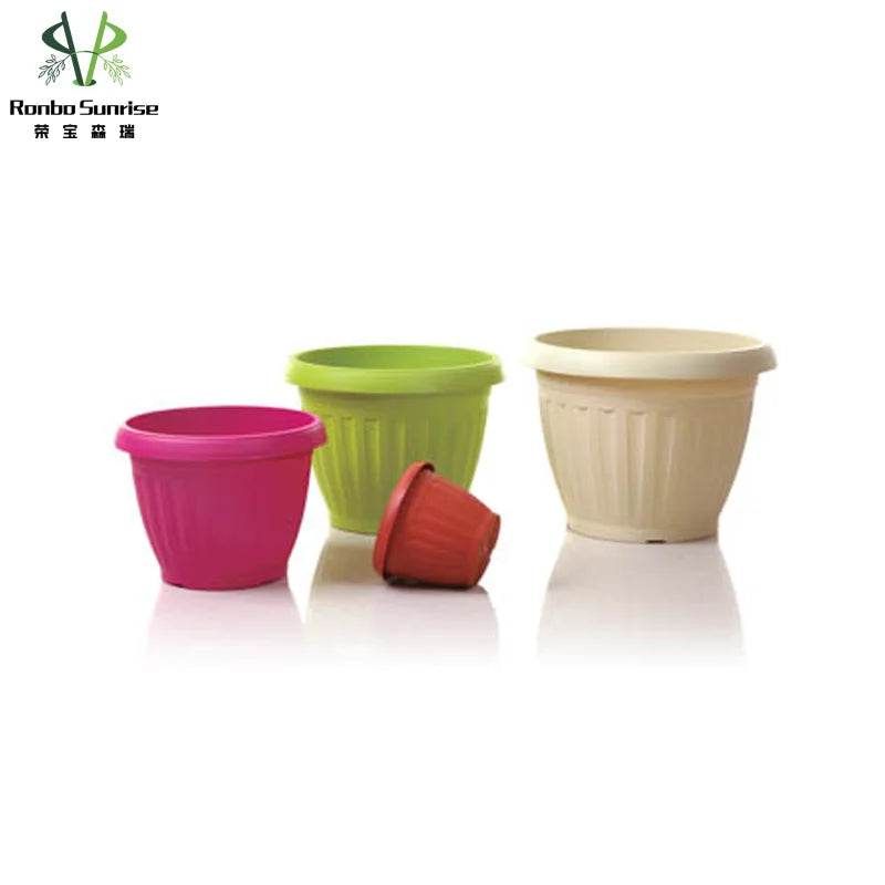 16.6 Inch Lightweight Colorful Durable PP Plastic Round Modern Minimalist Indoor/Outdoor Home Garden Pots