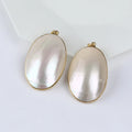 FashionBig Size Oval Shape Mabe Shell Gold Plated Pendant Diy Jewelry Accessory Making
