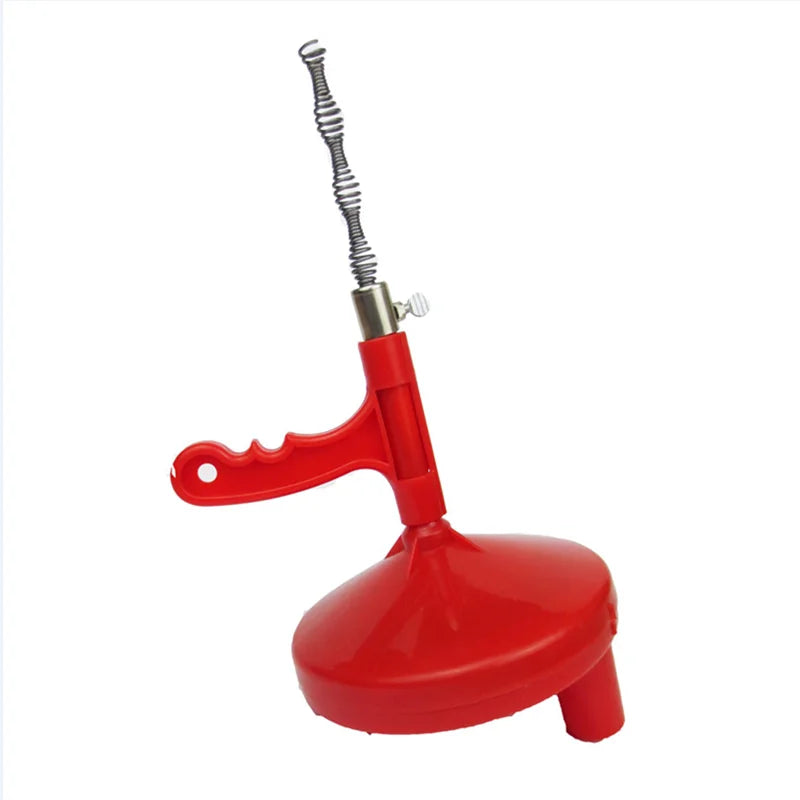 5m Red Drain Snake Sewer Pipe Drain Auger Cleaning Machine for Toilet Clogged Drains Dredge Pipe Sewers