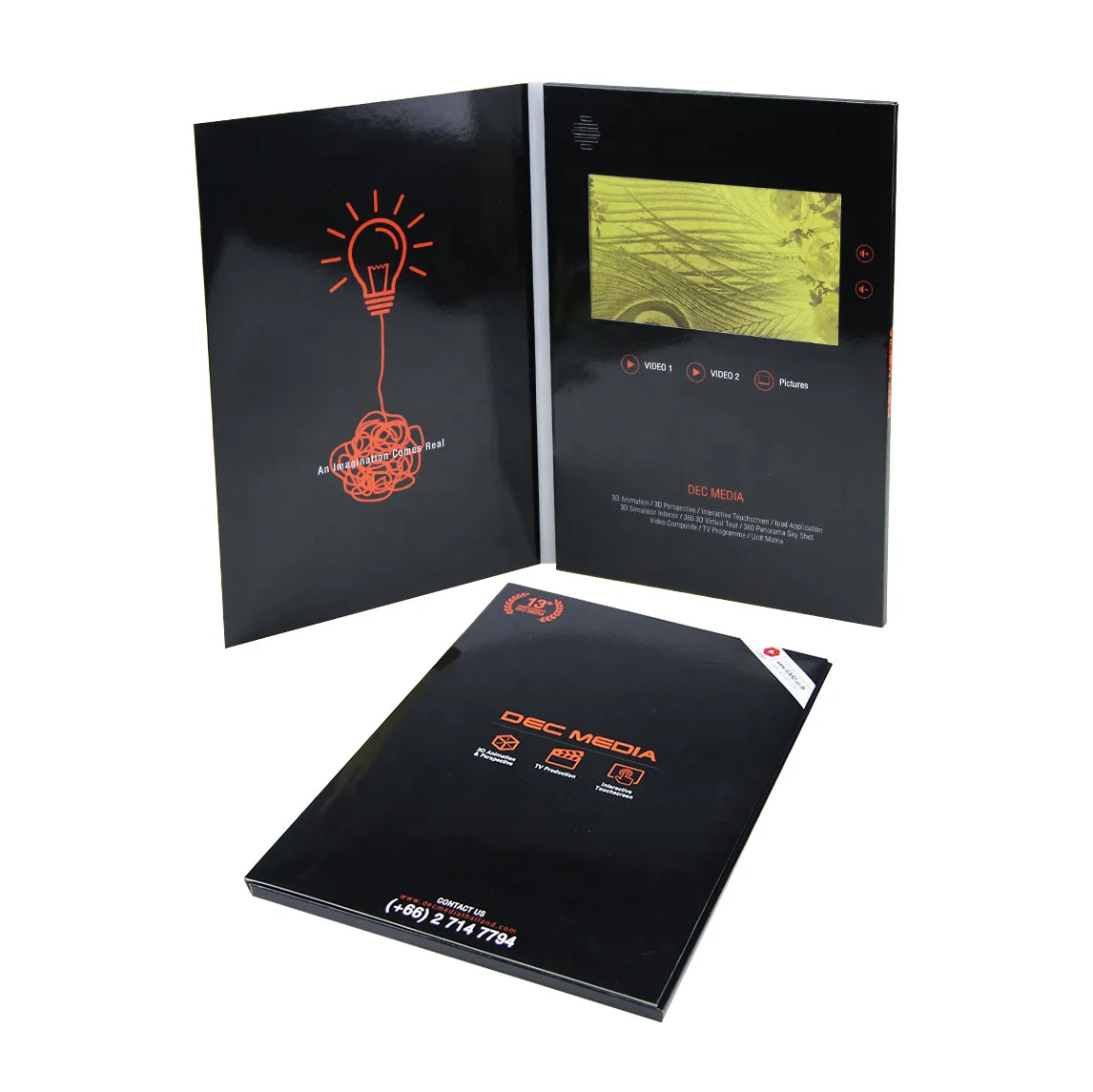 New Style Invitation Business Promotional Items Professionnelle cd Screens Greeting Card Book with Box Video Brochure