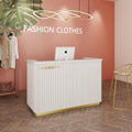 Luxury Cheap High-end Salon Equipment with Led and Stripe  New Reception Desk for Beauty Salon Barber Shop Front Desk for Salon