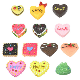 Hot Selling Heart Cake Resin Flat Cabochons Valentine's Day Mini Food for DIY Phone Case Handmade Craft Dollhouse Toys