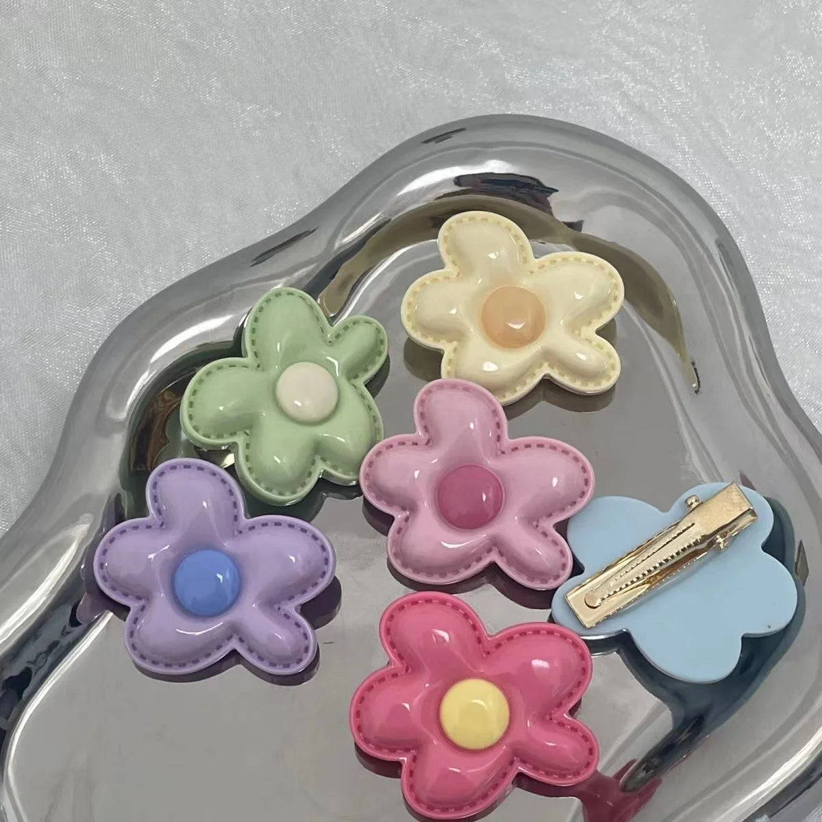New Arrival Korean Kids Fashion Princess Baby Girls Little Flower Hair Clips 2pc Cute Bb Hair Accessories Candy Colors Hair Pins