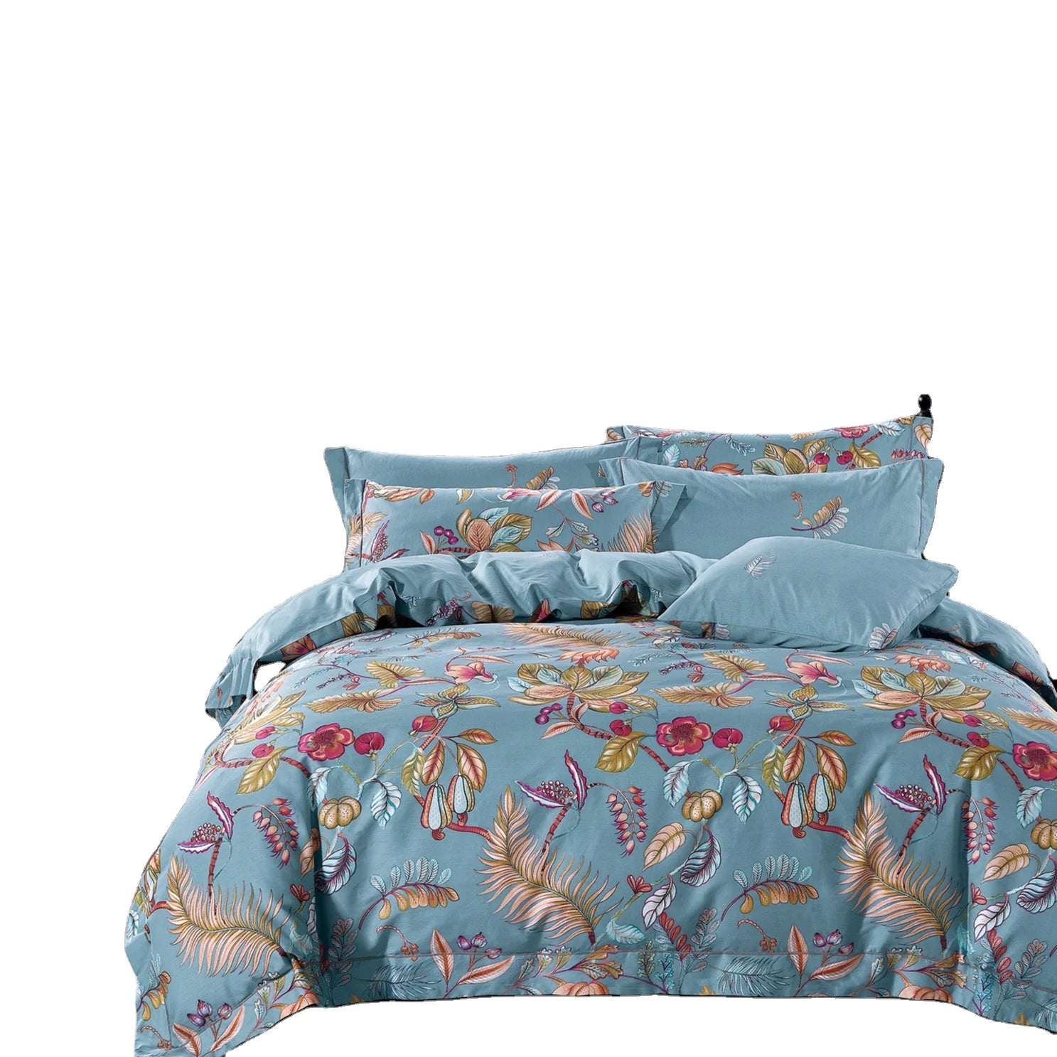 Luxury European & American Style Woven 7-Piece 100% Polyester Fibre Comforter Set with  All-Season Use