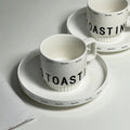 Ins Korea Hot Selling Alphabet Ceramic Latte Cup Creative Breakfast Milk Stacked Mug
