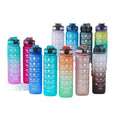 Wholesale 1000ml Flip Top Leakproof BPA Free PP Custom Logo Fitness Sports Plastic Water Bottle with Time Marker and Straw