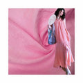 55% Linen 45% Cotton Woven Fabric Plain Pink Shirt Fabric Linen and Cotton for Girl's Dress Skirts Shirts  Garments