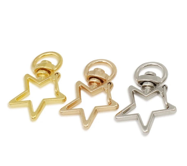 Factory Wholesale Star Shape Metal Spring Snap Hook for Keychain Accessories Black Metal Snap Hooks