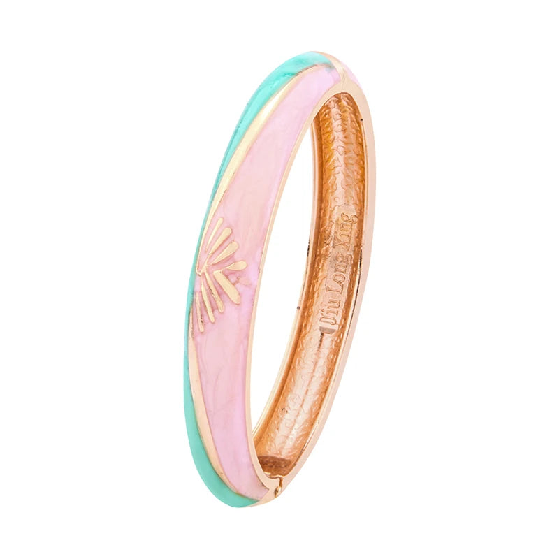 Daili Wholesale Cute Pink Blue Gradient Rose Gold Bracelet Bracelet Bangle for Girl Jewelry Bangle Custom Bangles