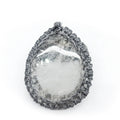 HZ Clear Quartz Hot Selling Teardrop Pendant Chain Hand-made Ethnic Large Pendant Natural jasper Necklace Jewelry