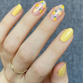 Summer Freshness Lemon Short Holiday Nail Tip ABS Coffin Patterned Fake Press Nails Fingers DIY Model Elegant Ballet Shape