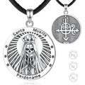 Merryshine 925 Sterling Silver Skull Jewelry Holy Death Santa Muerte Pendant Necklace for Men