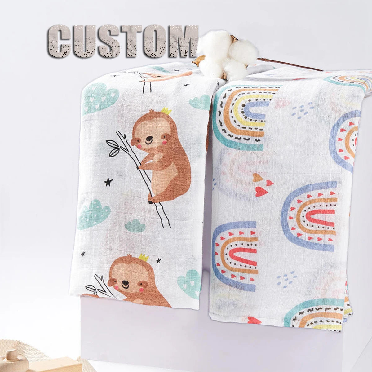 Newborn Swaddle Wrap Baby Blanket Wholesale 2 Layers Swaddle Muslin Blanket Fabric Muslin Manufacturer