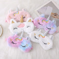 New Arrival Cute Adjustable Soft Rainbow Animal Shape Girls Plush Sleeping Eye Cover Embroidery Smile Eyes Cute Animal Eye