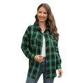 Womens Turn Down Collar Long Sleeve T-shirts Blouse Oversized Loose Women Blouse Casual Plaid Shirt