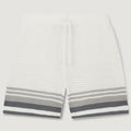 Custom Design Logo Basketball FootBall Summer Beach Striped Hollow Out Knitted Cotton Mesh  Men Tennis Crochet Shorts