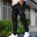 Rainbow Spray Men's Trousers Cotton Twill Fabric Sports Slim Fit Jogger Zipper Multi Pockets Cargo Pants